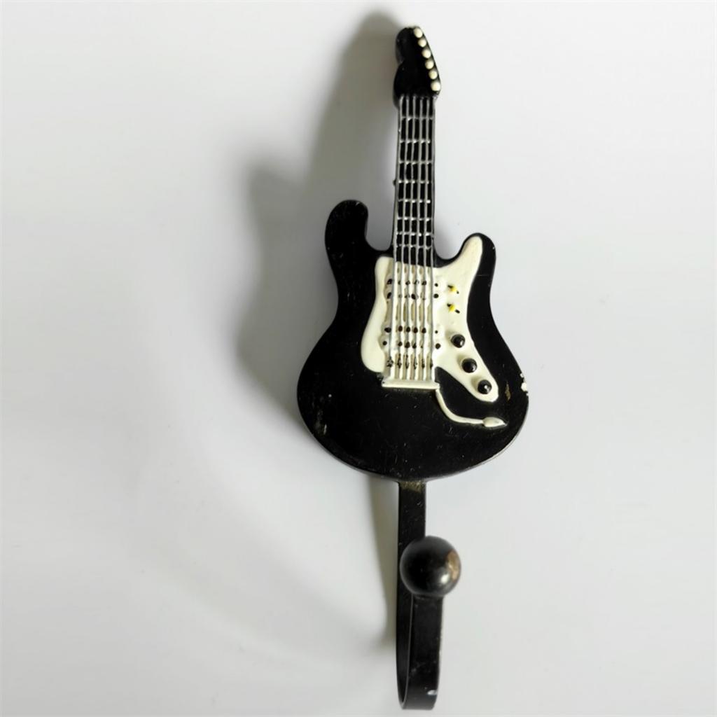 Guitar Wall Hook Guitar Shaped Wall Hooks Metal Hooks Wall Mounted Vintage Decorative Hooks Rack Hangers for Hanging Clothes Coats Towels Keys Hats