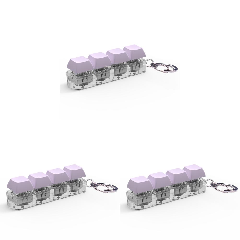 3/5Pcs Button Keycap Fidget Keychain 4 Keys Diy Keyboard Decompression Finger Keyboard Caps Mechanical Key Relief Accessories