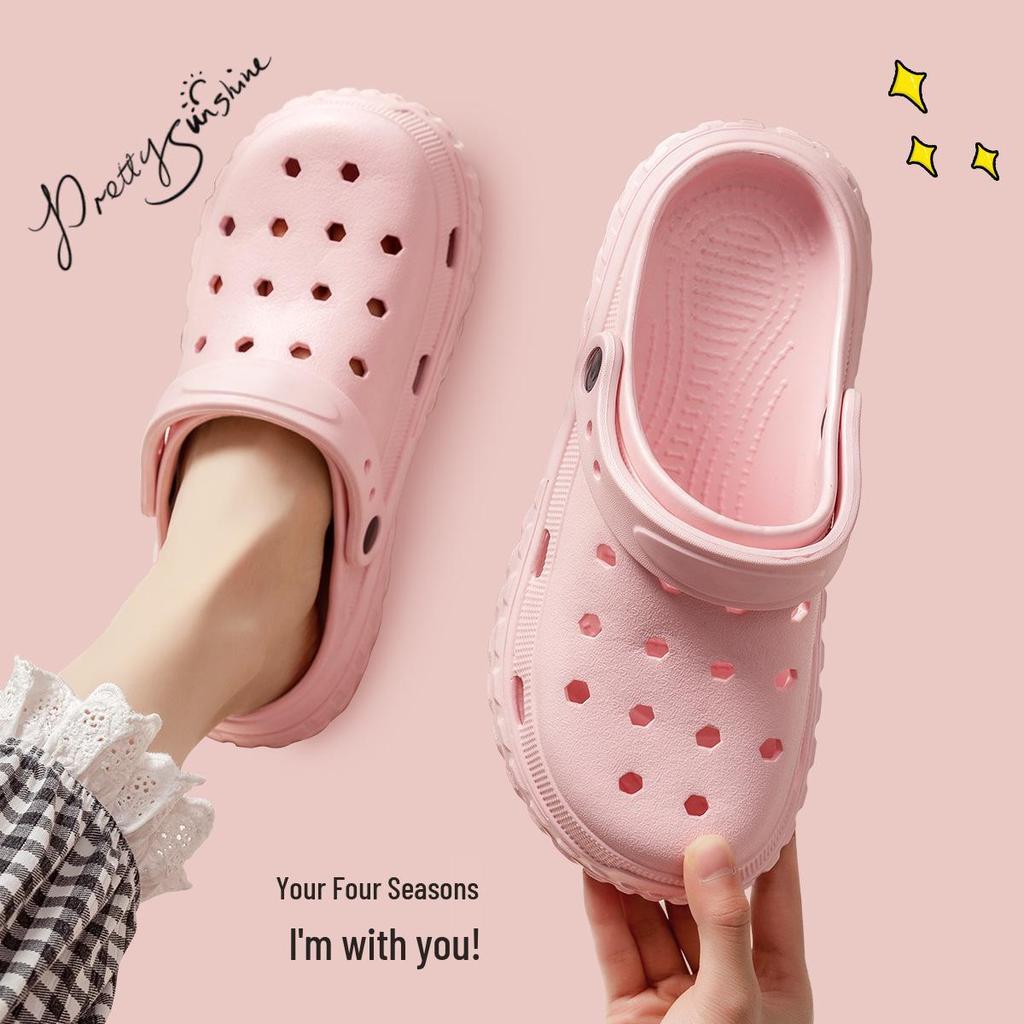 Women's Pink Eva Closed-Toe Non-Slip Beach Sandals - Odor-Free Summer Outdoor Slippers