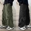 Мальчики Брюки карго Детские Весенние Повседневные Брюки Детские Осенние Прямые Свободные Брюки Подростковые Однотонные Широкие Брюки Одежда