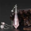 Gemstone  Magic Reiki Rose Quartz Crystal Healing Charka Dowsing Pendulum Necklace Pendant