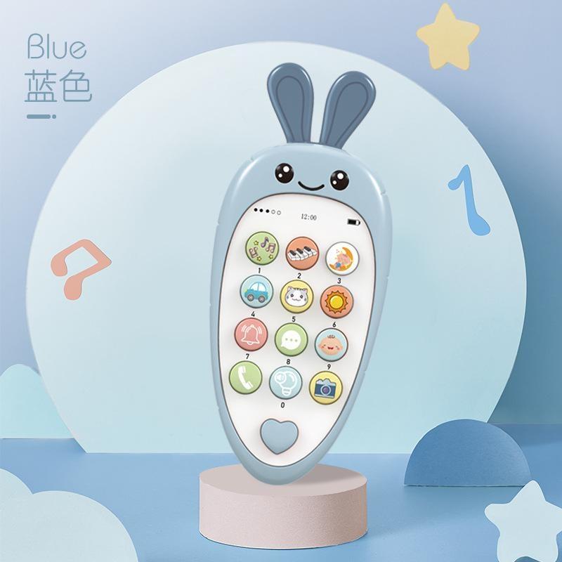 Baby Girls Boys Cartoon Radish Simulation Mobile Phone Toy Children Music Early Education Story Machine Bilingual Learning Toy