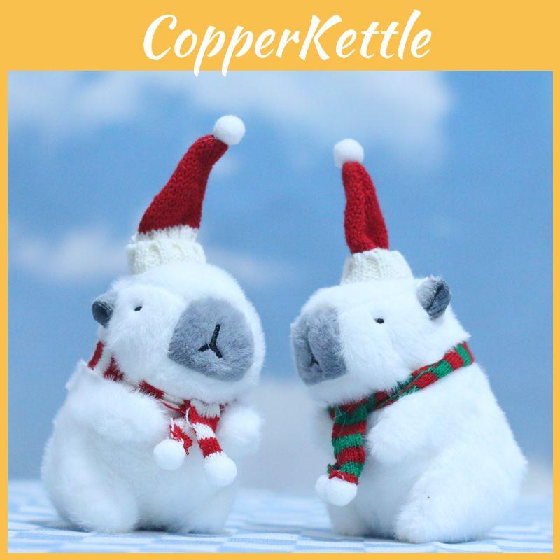 Adorable Cute Christmas Capybara Plush Keychain Soft Toy Doll For Bags And Accessories