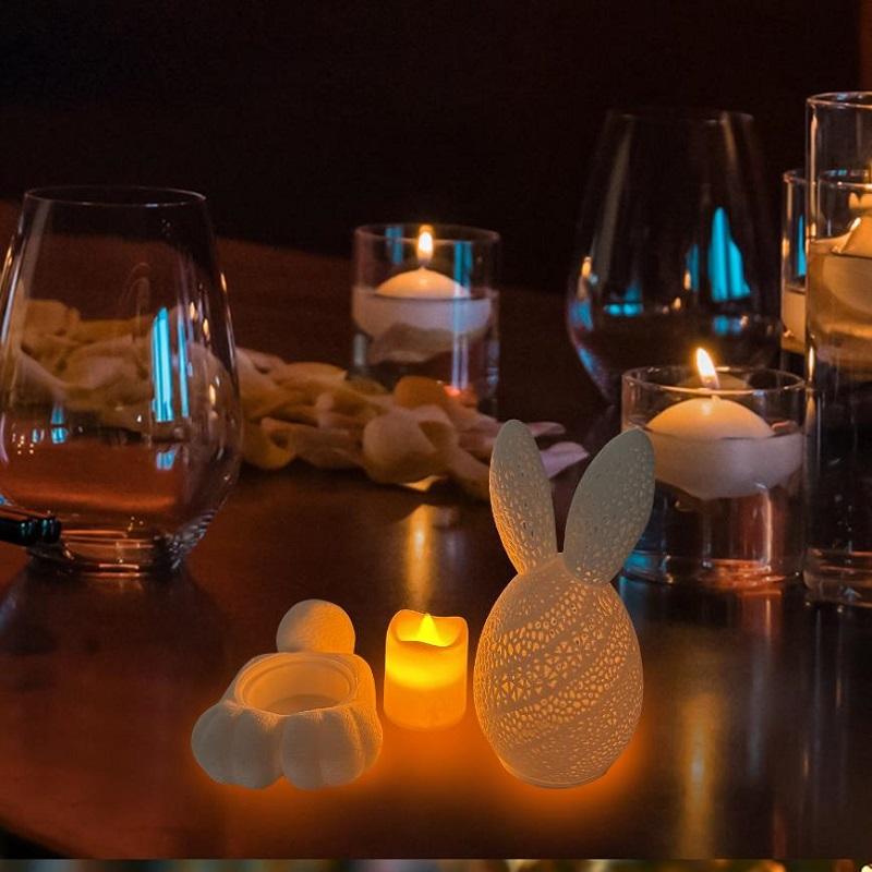 3D-utskrift Påsk populär kanin ljusstake dekoration kreativ nattlampa festivaldekoration
