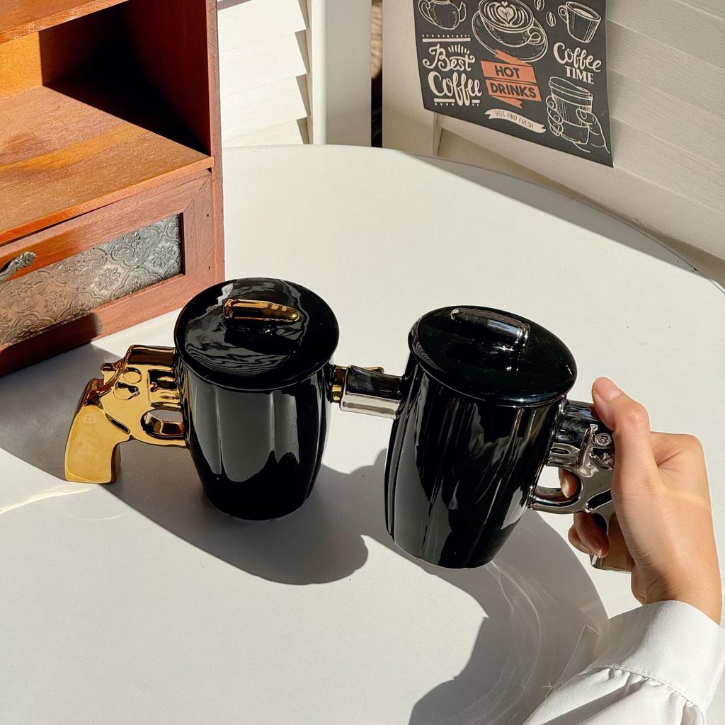 Revolverpistool beker keramiek explosiebestendig militaire stijl mok gepersonaliseerde vorm koffiekop grote capaciteit waterbeker voor vriend