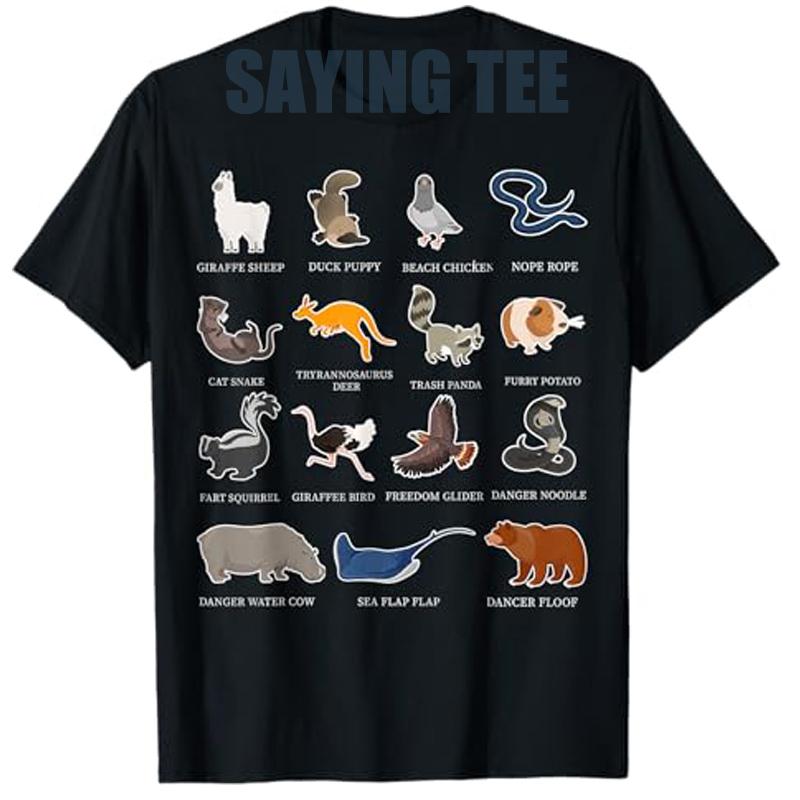 Animali del Mondo Animali Esotici Rari Maglietta Divertente Appassionati Custodi di Zoo e Amanti della Fauna Selvatica Top Y2k Regalo Originale