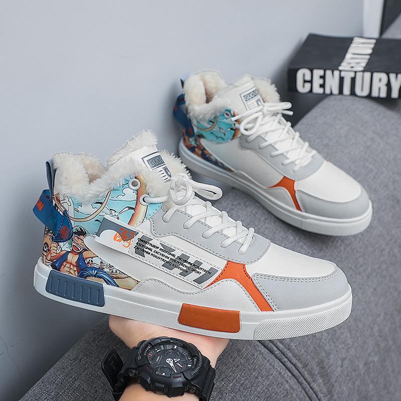 

Men s shoes large size winter new velvet casual shoes fashion outdoor sports shoes thickened high-top board shoes 47