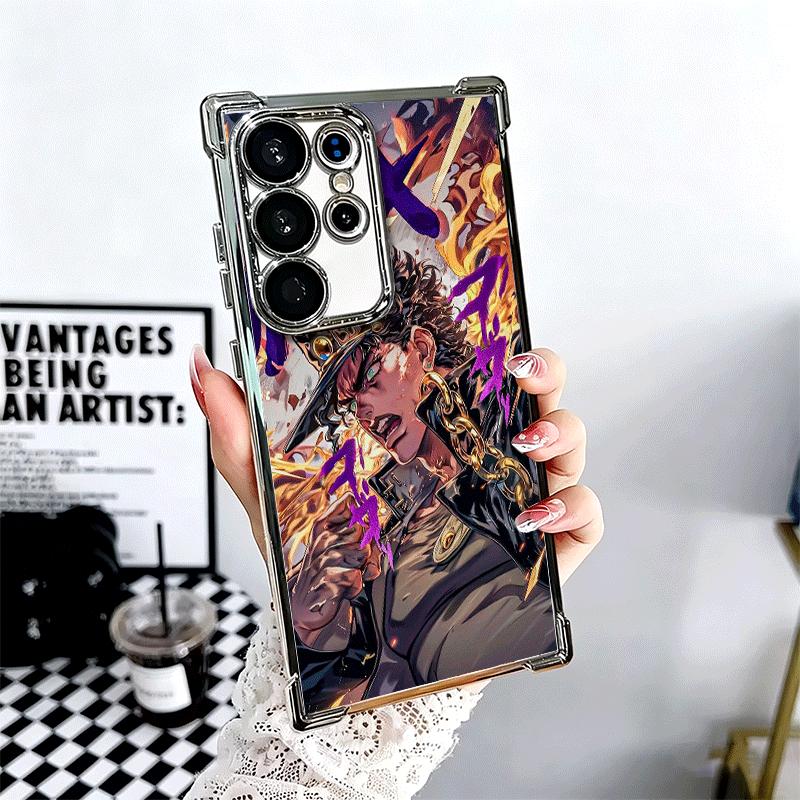 

JoJo Adventure Kujo Jotaro Soft Phone Case For Samsung Galaxy S26 Ultra S25 Edge S24 FE S23 Plus S22 S21 + S20 Plating Anti-Fall Samsung S26 Edge