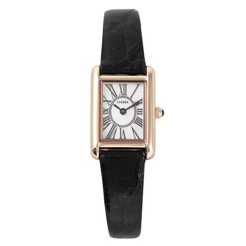 

Женские солнечные часы LCREA, Сделано в Японии (PARALLELA Розовое золото, Ремешок из натуральной кожи крокодила/LC2101-PGCBK)