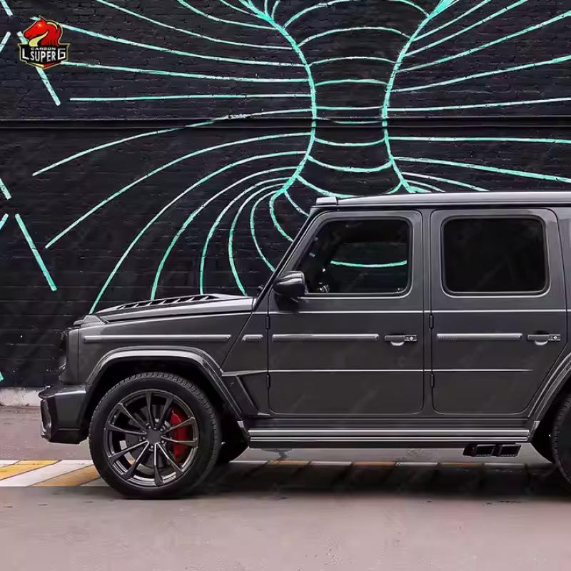 Carbon Fiber B-Style Front Wing Tail Spoiler with Lights for Mercedes-Benz G-Class W463/W464