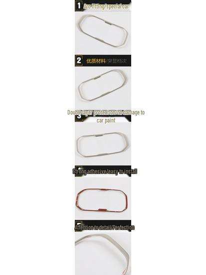 Stainless Steel Gear Console Decorative Sticker for Hongguang S3: Water Cup Bright Ring Frame, Compatible with 17 Models