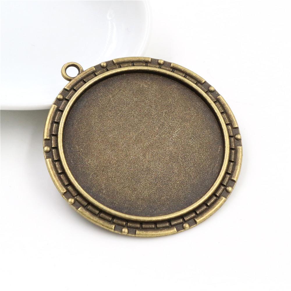 

5pcs/lot 40mm Inner Size Antique Bronze and Silver colors New Fashion Style Cabochon Base Setting Charms Pendant бронзовий