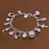 Bracelet European and American Silver Fashion Thirteen Pendant Bracelet Women's Multi-Element Jewelry Simple Style Bracelet Whol