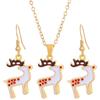 Elk Christmas  Jewelry Set Santa Xmas Dangle Earring Unique   Gift