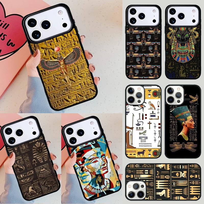 Egypt Nefertiti Anubis Ankh Soft Phone Case For iPhone 17 Air 14 15 13 12 Max Cover For Apple 14 15 16 16e 11 Pro Max Plus