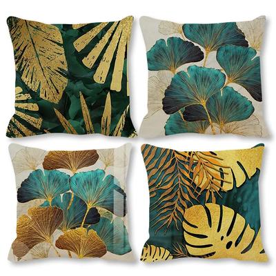 Moderná obliečka na vankúš Gold Leaf 2022 Tropické Boho Obliečky na vankúše Vankúše Home Decor Luxusné Dizajnové Obliečky 40x40 45x45 50x50 Puzdro