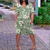Vestido Casual de Verano Talla Grande con Cuello en V, Manga Corta, Bolsillo en la Rodilla, Estampado, para Mujer