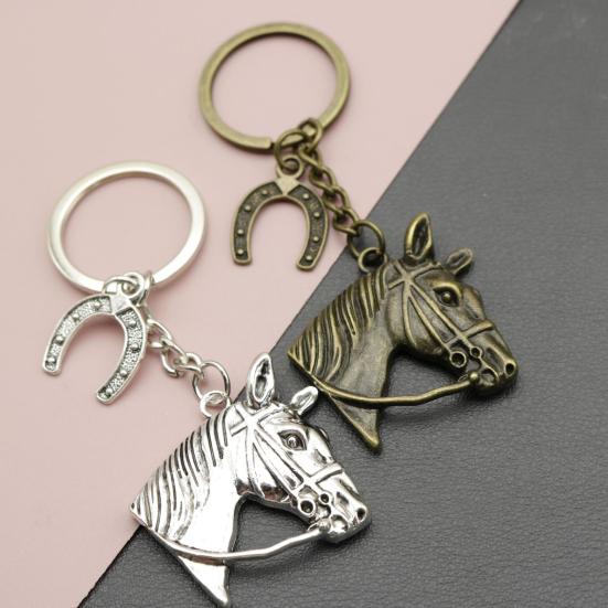 Horse Head Keychain Smooth Touch Key Holder Backpacks Wallets Key Chain Decorative Pendant Key Accessory