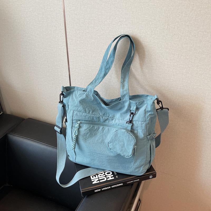 Large capacity cloth bag women's summer new versatile shoulder messenger bag casual college student class tote bag