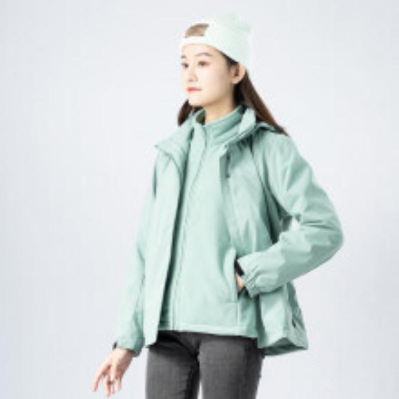 Outdoor Jackets for Men and Women, Fashionable Mountaineering Clothing, Three-in-one Detachable Velvet, Thickened and Warm Couple Winter Jackets
