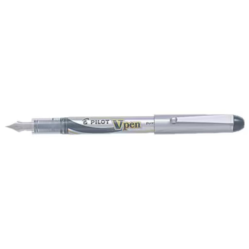 Stilou de unică folosință Pilot V Pen, vârf fin, negru, set de 10 bucăți
