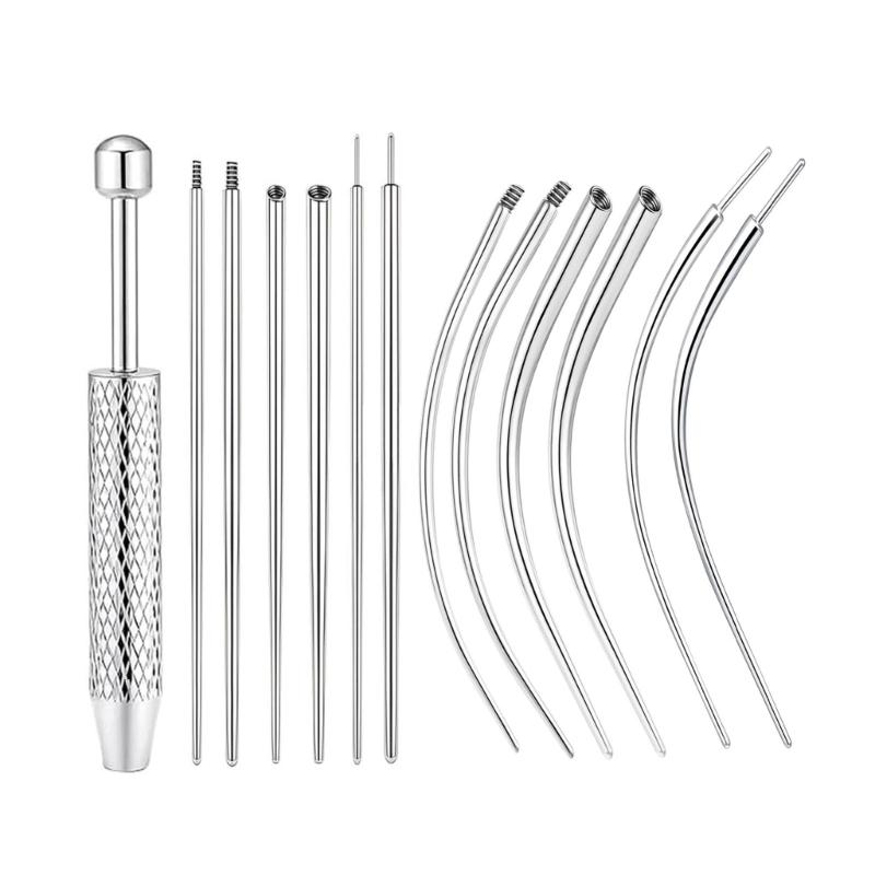 Practical Piercing Tool Set Stainless Steel Texture Suitable for Body Jewelry Insertion from 14G to 20G Safe Applicator