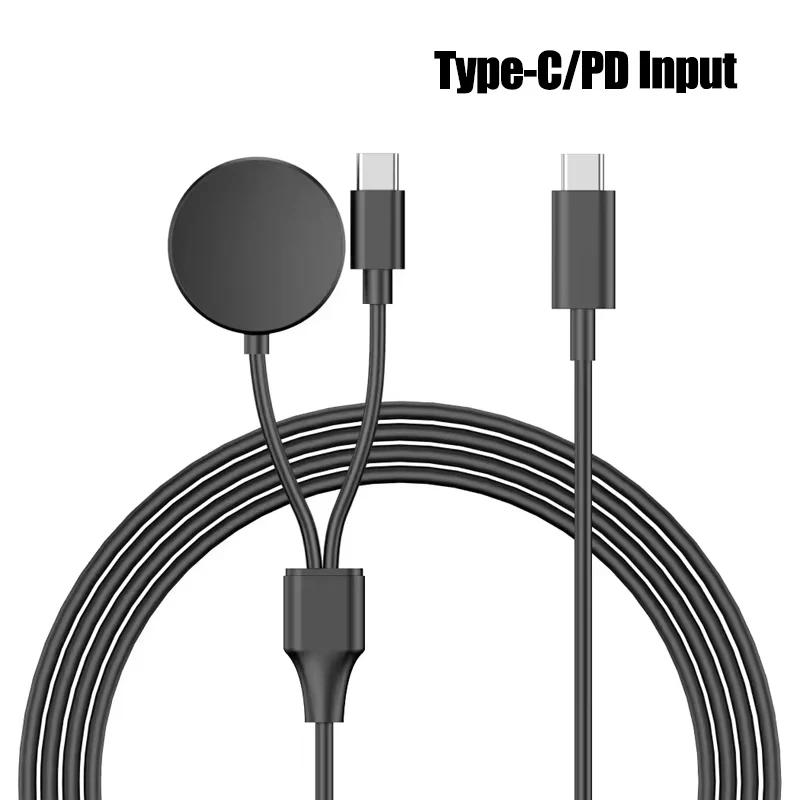 Portable Magnetic Watch Wireless Charger 2 In 1 Type C Pd Usb Fast Charging Cable For Samsung S23 Ultra Galaxy Watch 6/5/4  Pro
