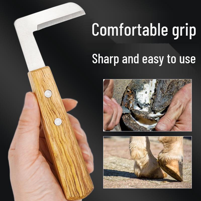 Veterinary Hoof Trimming Tool Set: L-Shaped Knife, Straight Knife, Pliers for Cow, Horse, Sheep & Donkey. Left & Right Hand Use.