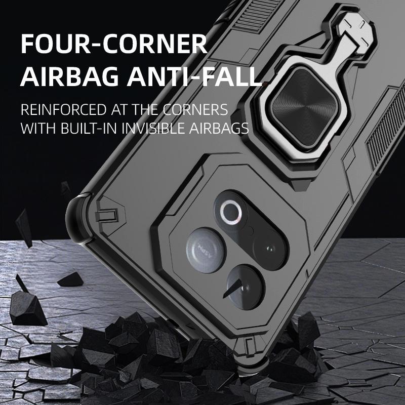 KEYSION Coque Armure Antichoc pour IQOO Z10 Turbo 5G Silicone+PC Support Anneau Métal Vertical Live Housse de Téléphone pour IQOO Z10 Turbo Pro