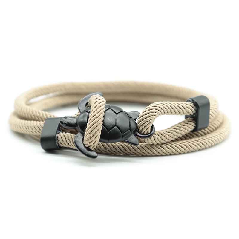 Noter Marine Animals Turtle Bracelet Men Multilayer Adjustable Rope Braslet Summer Beach Surfing Accessories Nautical Braclet