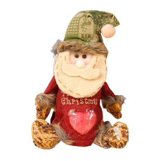 

Мешковина Рождественские подарочные пакеты Дизайн на молнии Плюшевая 3D кукла Санта-Клаус Снеговик Пакеты для фруктов Многоразовый тканевый мешок для хранения подарков Конфеты Xmas Santa Claus