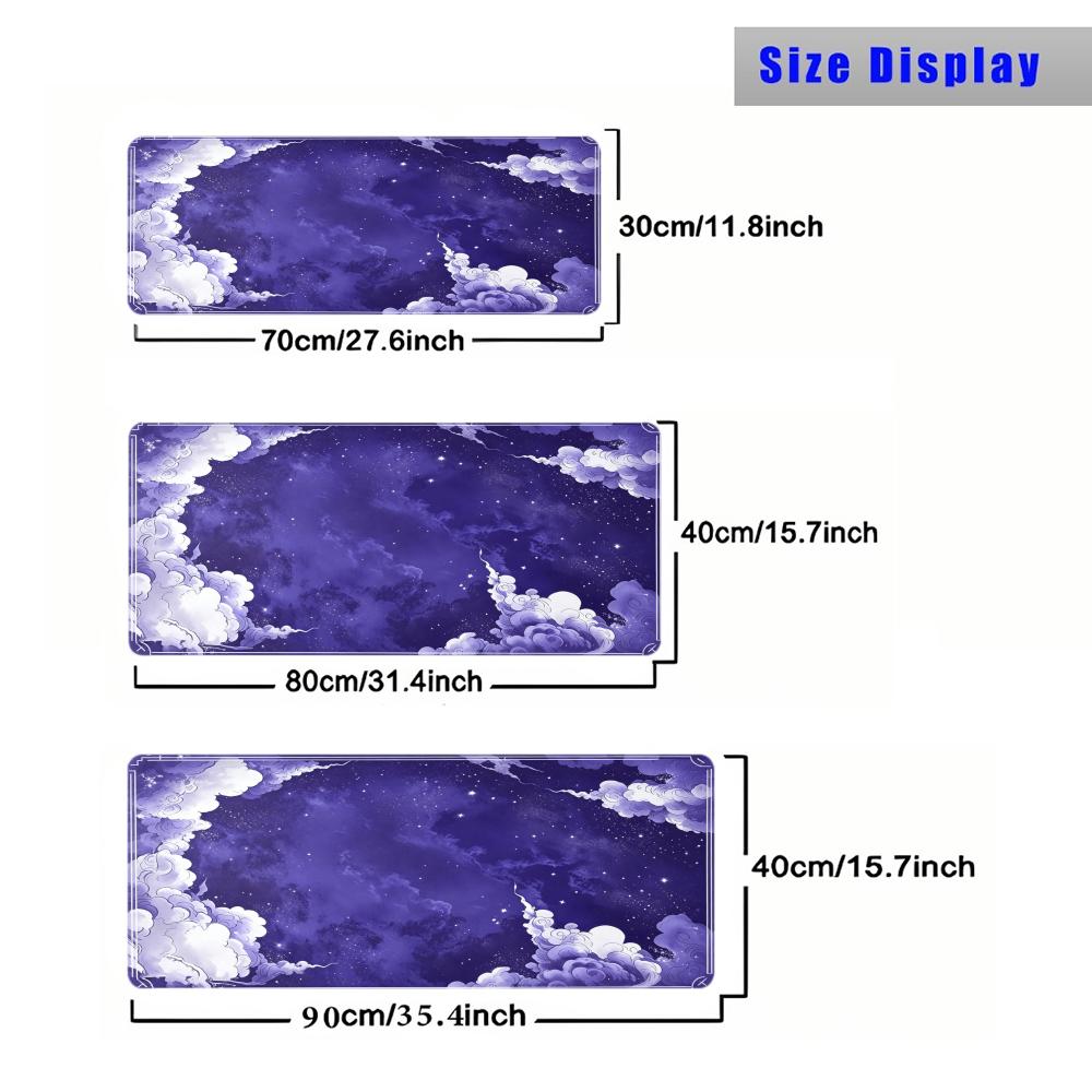 Cloud Starry Sky Mouse Pad Large Computer Office Game Table Mat Rubber Anti-slip Stitched Keyboard Mats 90x40 XXL Desk Pads