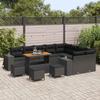 Garden Sofa Set with Cushions 13 pcs Black Poly Rattan