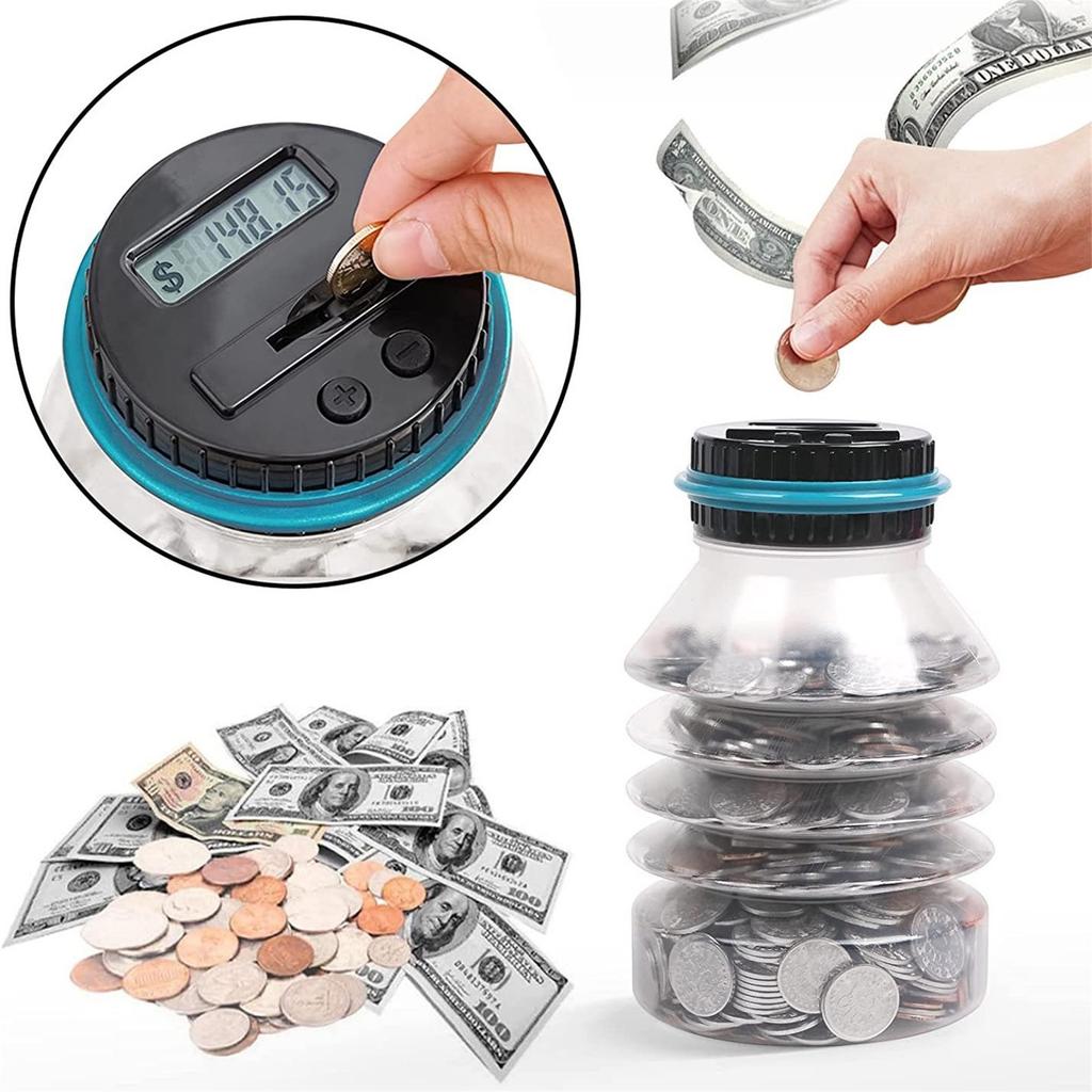 Digital Coin Bank Savings Jar By Digital Energy Clear Jar With LCD Display