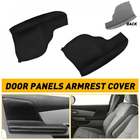 2Pc For Honda Odyssey 2011-17 Door Armrest Replacement Cover Leather Black New