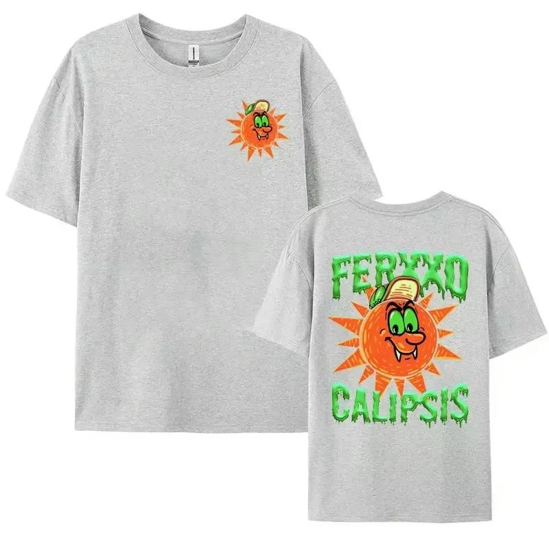 Rapper Feid Ferxxocalipsis World Tour Men's Women's Oversized Harajuku Hip Hop Style T Shirts Summer T-shirt Unisex