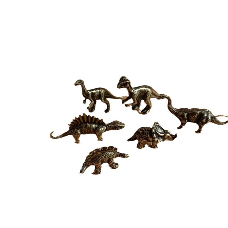 Mini Alloy Dinosaur Vintage Finish Fine Carving For Home Decor Kids Gifts Dino Fans