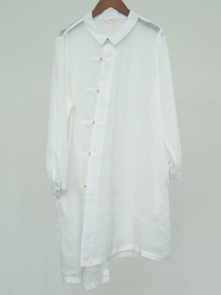 

Johnature женские летние нерегулярные рубашки рами блузки с отложным воротником на пуговицах однотонные винтажные женские длинные рубашки One Size белый