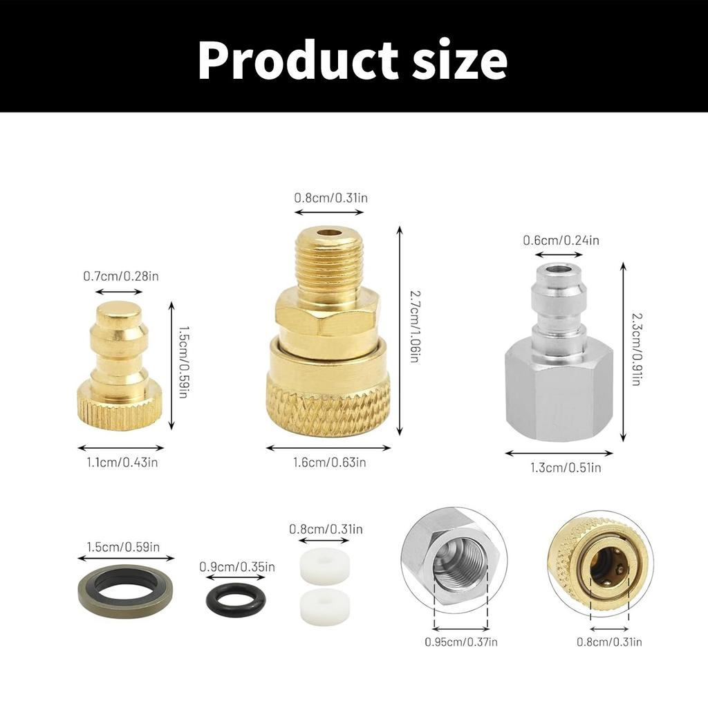Multipurpose 1/8 Inch BSP Quick Releases Coupler Fitting Home Accessory for Air Rifles and Paintball Equipment