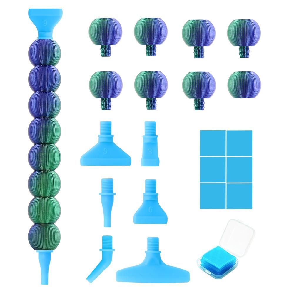 

DIY Craft 5D Diamond Painting Pen Kit Embroidery Nail Art Pen Point Drill Pens for Nail Art Blue green-6Tips