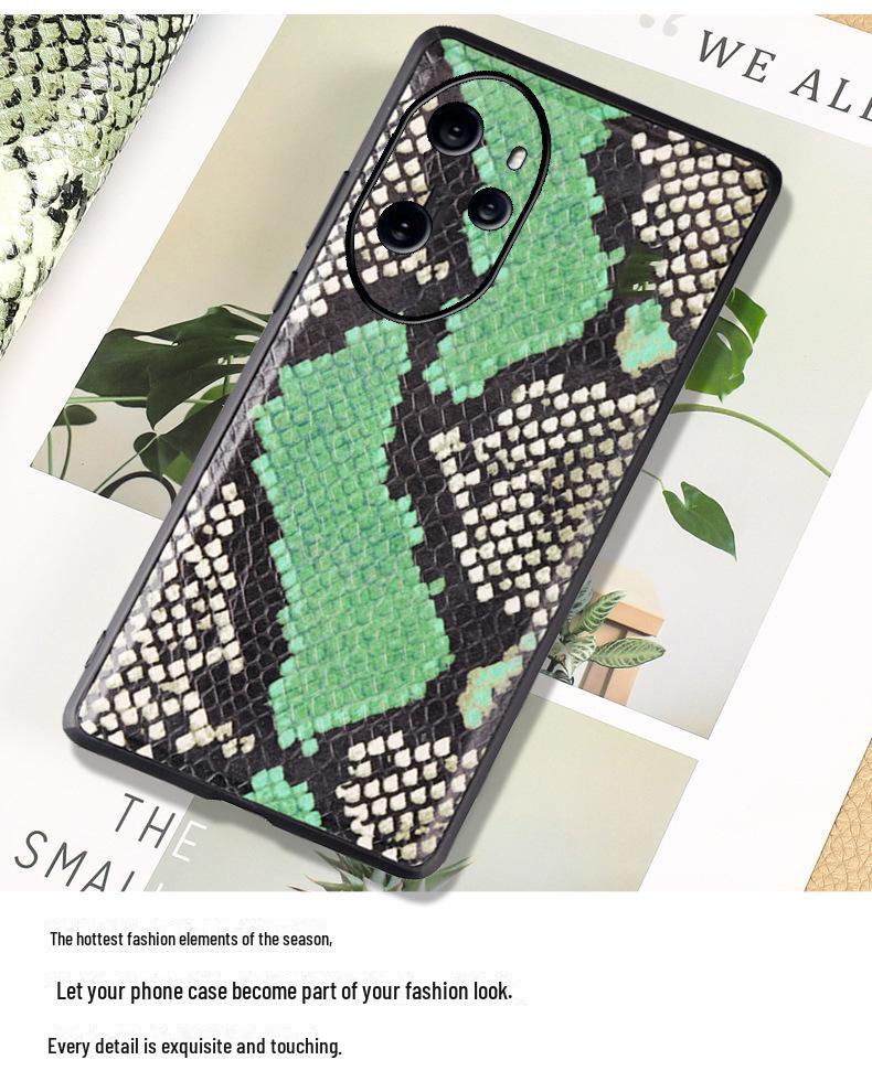 Honor 50 Series Genuine Leather All-Inclusive Protective Case In Cowhide Python Pattern