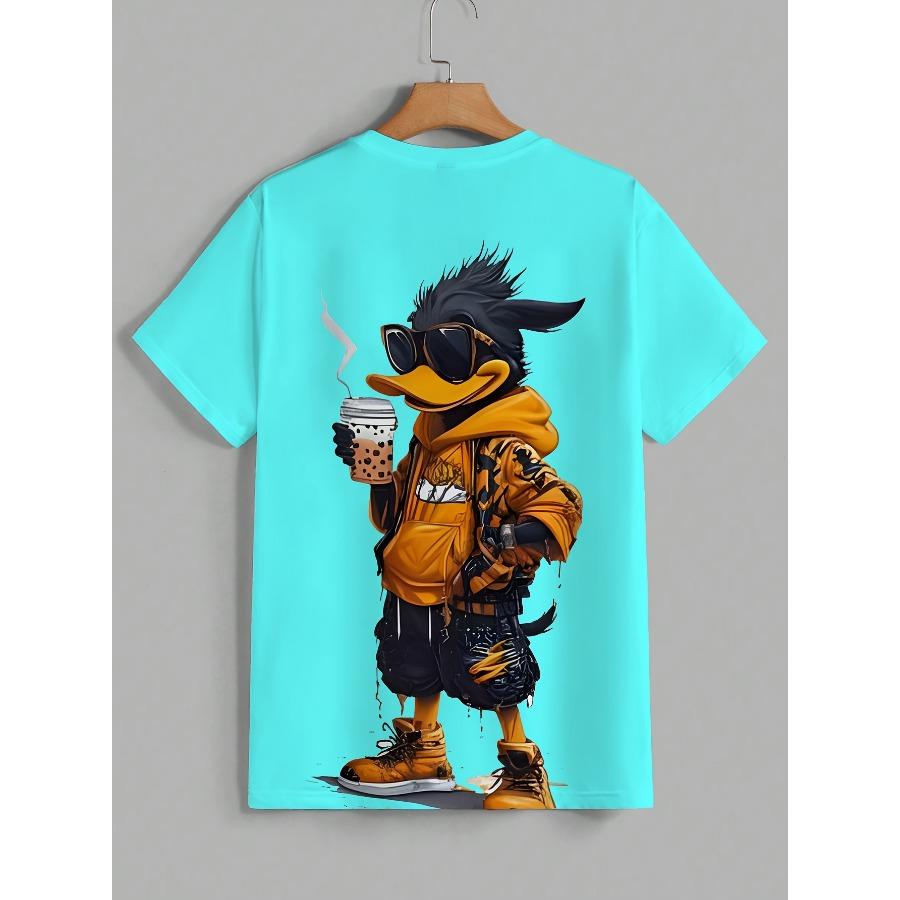 Ležérní tričko s krátkým rukávem, s potiskem, módní, nadměrné, 3D vzor, pro muže, pohodlné, letní, s kulatým výstřihem