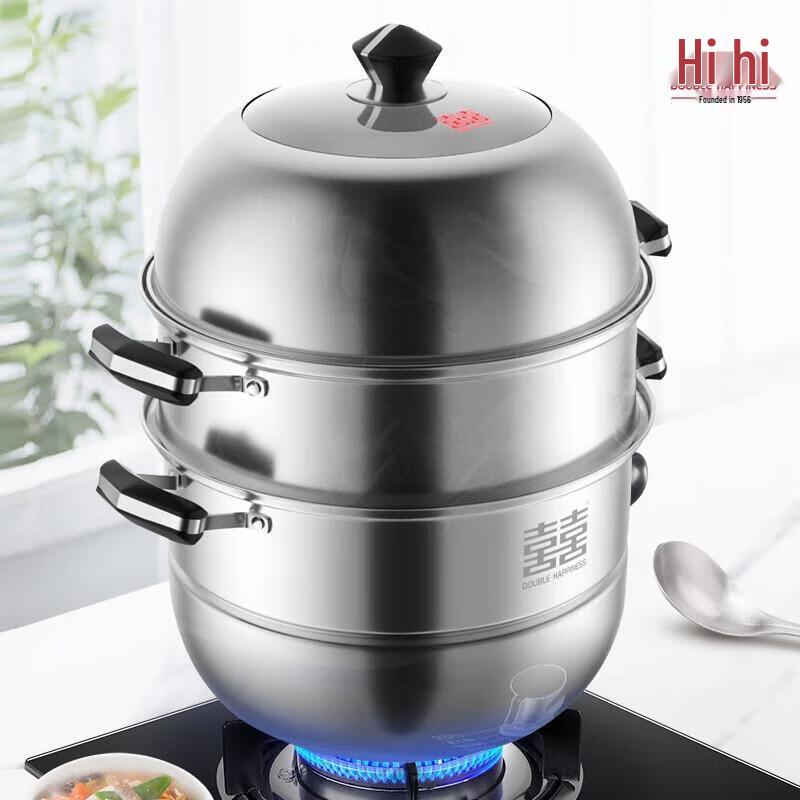 

Shuangxi 304 Stainless Steel 3-Layer Thickened Steamer Pot, 32CM