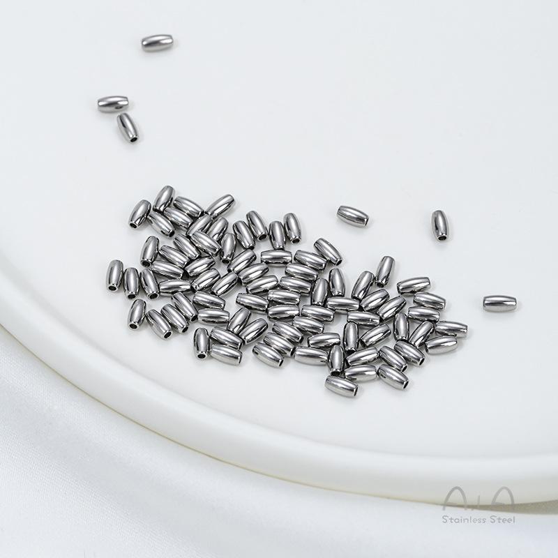 

Глянцевые бусины-разделители из нержавеющей стали для риса - аксессуары для изготовления украшений своими руками для браслетов и ожерелий