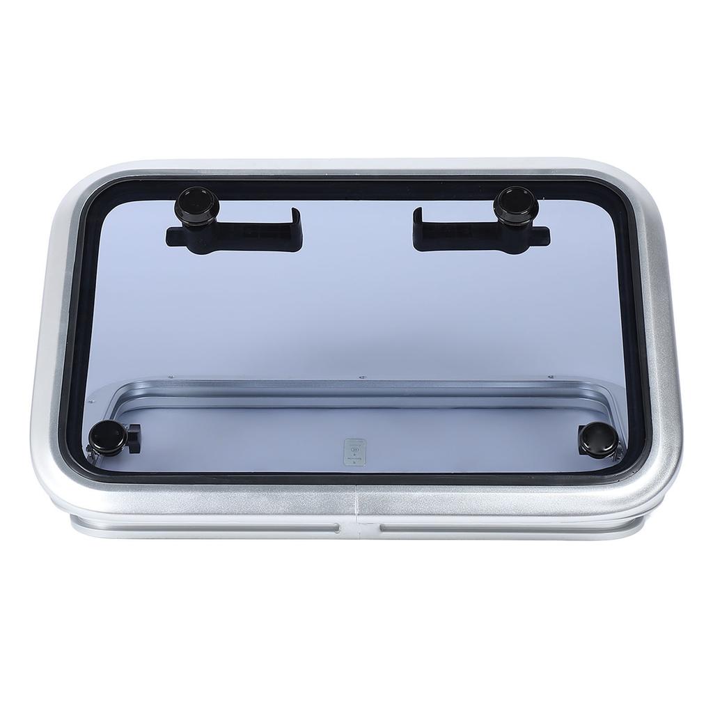 17 X 25in Boat Porthole Window Push Out Tempered Glass Aluminum Alloy Frame Waterproof 90 Deg Opening for RV Yacht
