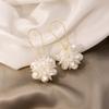 Temperament White Pearl Petal Ball Drop Dangle Earrings for Women Exquisite Fashion Korea Earring Jewelry Accessories Gift