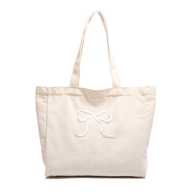 Nylon Canvas Large Capacity Tote Bag With Zipper Closure For Daily Use
