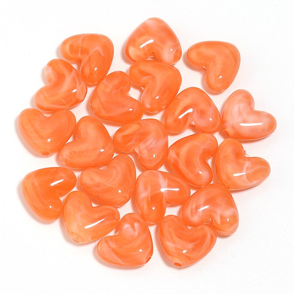 20pcs 14x12mm Double Color Acrylic Heart Beads Love Heart Loose Bead For Jewelry Making DIY Bracelets Necklace Keychain Supplies