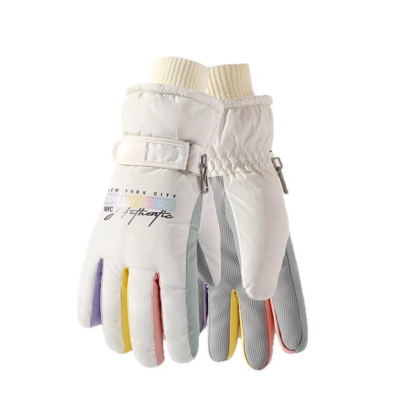 2025 new ski gloves women's winter warm thickened velvet cotton cold-proof play snow water-proof cycling driving touch screen