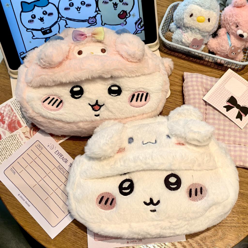 Süßer Plüsch Große Kapazität Aufbewahrungstasche Multifunktionaler Make-up-Federmäppchen Kawaii Geburtstagsgeschenk Für Mädchen